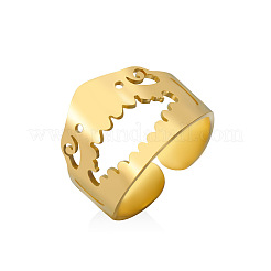304 Stainless Steel Shark Cuff Open Rings&nbsp;WGAD1C4-02