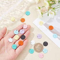 48Pcs 8 Colors Spray Painted Alloy Charms&nbsp;FIND-FH0002-71