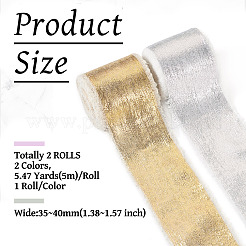 2 Rolls 2 Styles Hot Stamping Velvet Frayed Ribbon&nbsp;OCOR-TA0002-06