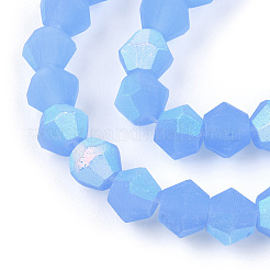 Imitation Jade Bicone Frosted Glass Bead Strands&nbsp;EGLA-A039-J4mm-MB04