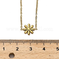 304 Stainless Steel Daisy Flower Link Chain Necklaces for Women&nbsp;LS-NJEW-Q028-10G