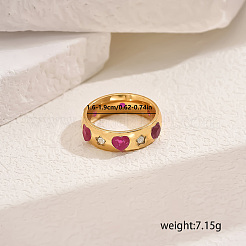 Heart Brass Micro Pave Cubic Zirconia Finger Rings for Women&nbsp;MC1356-2
