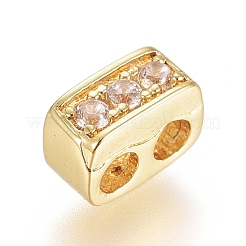Brass Micro Pave Cubic Zirconia Slide Charms&nbsp;ZIRC-G166-33