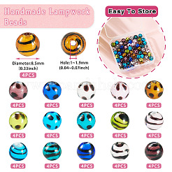 64Pcs 16 Styles Handmade Lampwork Beads&nbsp;LAMP-TA0001-59A