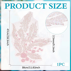 1Pc Polyester with Glass Embroidery Ornament Accessories&nbsp;DIY-PH0031-82B