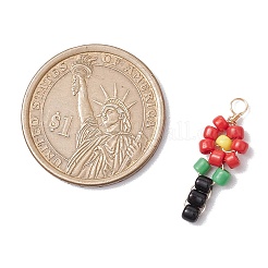 Glass Seed Beaded Pendants&nbsp;PALLOY-JF02992