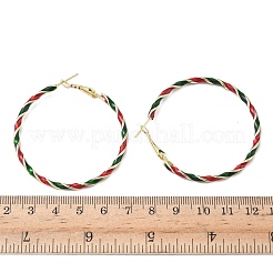 Alloy Enamel Hoop Earrings&nbsp;LS-EJEW-H173-05G