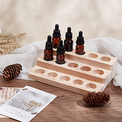 3-Tier 15 Slots Pine Wood Essential Oil Storage Display Riser Stands&nbsp;ODIS-WH0329-89
