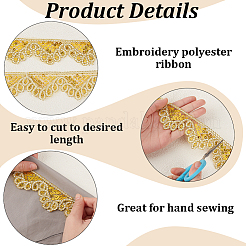 10 Yards Sparkle Polyamide Wavy Flower Lace Trim&nbsp;OCOR-WH20022-023A