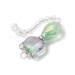 5Pcs Glass Pendants&nbsp;PALLOY-JF04006