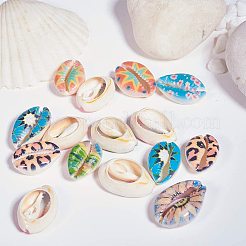 Printed Cowrie Shell Beads&nbsp;SHEL-PH0001-08
