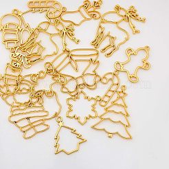 Christmas Zinc Alloy Open Back Bezel Pendants&nbsp;PALLOY-OC0001-81G