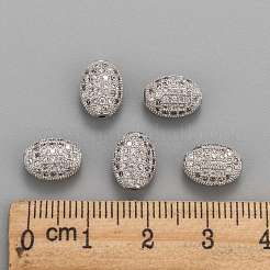 Brass Micro Pave Cubic Zirconia Beads&nbsp;ZIRC-F001-54P