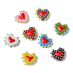 8Pcs 8 Colors Painted Glass Beads Bumpy Beads Heart&nbsp;LAMP-CJ0002-44