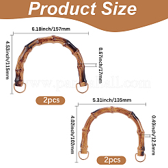 4Pcs 2 Styles Resin Imitation Bamboo Bag Handles&nbsp;DIY-BBC0002-90A