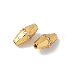 Matte Gold Color 925 Sterling Silver Pave Cubic Zirconia Beads&nbsp;STER-R014-02G