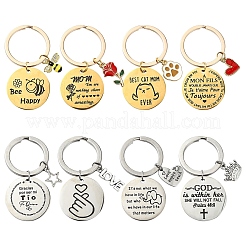 Alloy Enamel with Rhinestone & 201 Stainless Steel Keychain&nbsp;KEYC-YW00101-01