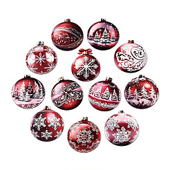 12Pcs UV Single Face Printed Wood Pendant Decorations&nbsp;WOOD-N020-45