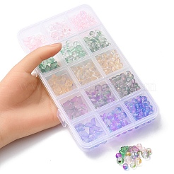 410Pcs 15 Style Transparent Spray Painted Glass Beads&nbsp;GLAA-YW0001-81