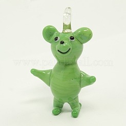 Handmade Lampwork Bear Pendants&nbsp;LAMP-G097-M
