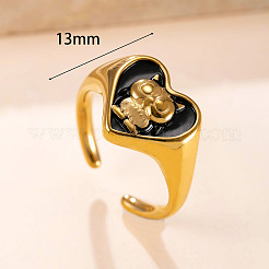 304 Stainless Steel Enamel Cuff Open Rings&nbsp;WG26B7E-01