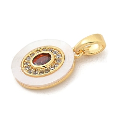 Brass Micro Pave Cubic Zirconia Pendents&nbsp;KK-M303-02G-04