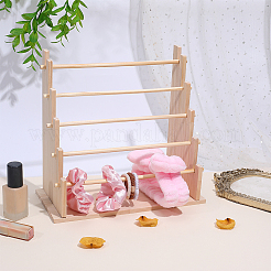 5-Tier Wooden Round Bar Bracelet Organizer Display Riser Stands&nbsp;DJEW-WH0028-064A