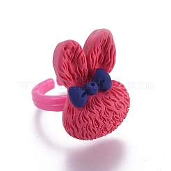 Bunny Resin Rings&nbsp;RJEW-JR00245-M
