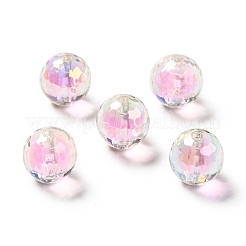 Two Tone UV Plating Rainbow Iridescent Acrylic Beads&nbsp;TACR-D010-03B