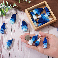 16Pcs 4 Colors Polycotton(Polyester Cotton) Tassel Pendant Decorations&nbsp;FIND-TA0009-02