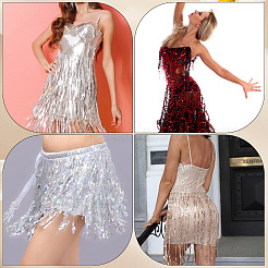 Polyester Sequin Paillette Fringe Tassel Trim&nbsp;OCOR-WH20071-002A