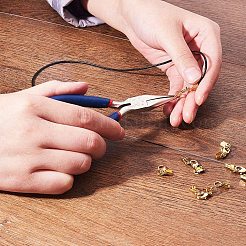 Rack Plating Brass Lobster Claw Clasps with Clip Ends&nbsp;KK-PH0035-33G