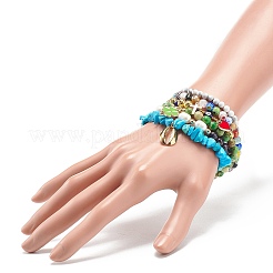 6Pcs 6 Style Natural Mixed Gemstone & Pearl & Glass Beaded Stretch Bracelets Set&nbsp;BJEW-JB08876