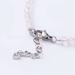 Natural Rose Quartz Beaded Bracelets&nbsp;BJEW-JB05055-03