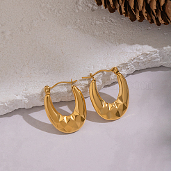 Oval 304 Stainless Steel Hoop Earrings&nbsp;PG1379