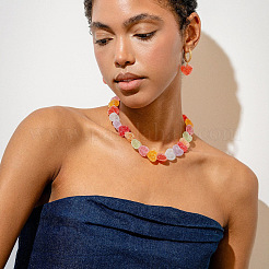 Resin Jelly Heart Beaded Necklaces&nbsp;FS-WGF46B0-01