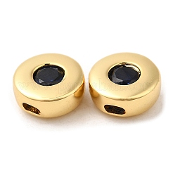 Brass Micro Pave Cubic Zirconia Beads&nbsp;ZIRC-Q202-18G-01