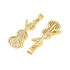 Brass Micro Pave Clear Cubic Zirconia Pendants&nbsp;CU-CBABDE1-16G