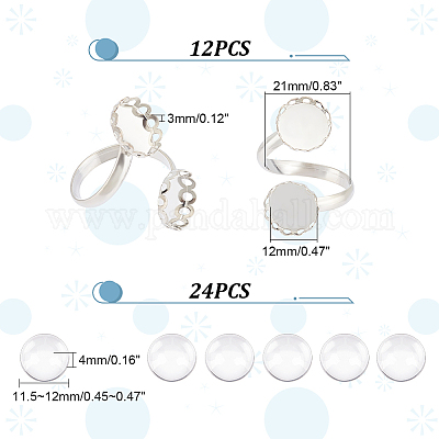 DIY Blank Dome Ring Making Kit&nbsp;DIY-UN0004-56-1