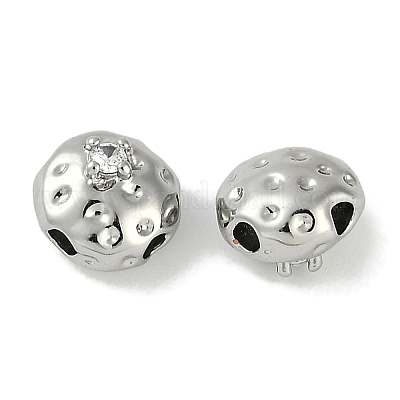 Brass Micro Pave Cubic Zirconia Beads&nbsp;KK-P283-22P-1