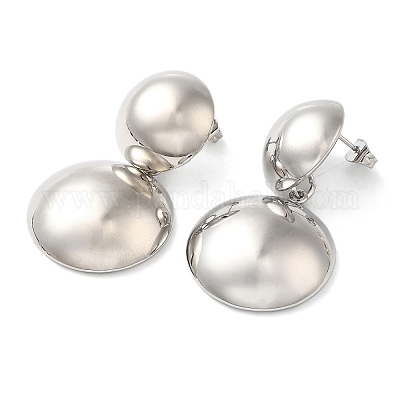 Brass Stud Earrings for Women&nbsp;EJEW-B057-06P-1
