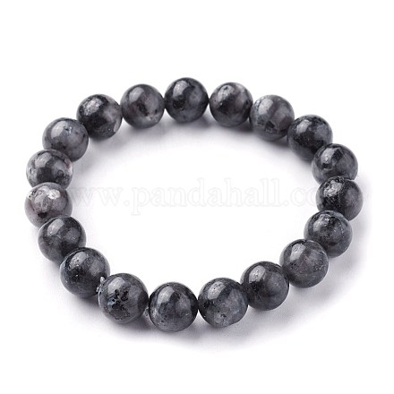 Natural Larvikite Beads Stretch Bracelets BJEW-F380-01-C14-1
