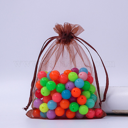 Rectangle Organza Drawstring Bags&nbsp;CON-PW0001-054B-16-1