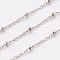 Tarnish Resistant 304 Stainless Steel Cable Chains, Soldered, Satellite Chains, with Spool, with Rondelle Beads, Stainless Steel Color, 2mm, about 65.61 Feet(20m)/roll