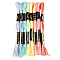 Polyester Embroidery Threads, Cross Stitch Threads, Segment Dyed, Mixed Color, 0.5~2mm, about 8.75 Yards(8m)/Skein, 8 colors, 1 skein/color, 8 skeins/set
