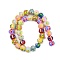 Baking Paint Glass Enamel Beads, Hand Painted Beads, Round, Colorful, 9.5x11mm, Hole: 1.2mm