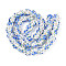 Handmade Lampwork Beads Strands, Bumpy, Round with Flower, Cornflower Blue, 11.5~13x11~12mm, Hole: 1.6~1.8mm, about 45pcs/strand, 17.68~19.65''(44.9~49.9cm)