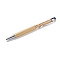Silicone & Plastic Touch Screen Pen, Aluminum Ball Pen, with Transparent Resin Diamond Shape Beads, Goldenrod, 146x13x10mm