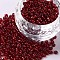 8/0 Glass Seed Beads, Silver Lined Round Hole, Round, Dark Red, 2~3x1.3~3mm, Hole: 0.8~1.2mm, about 10000pcs/pound