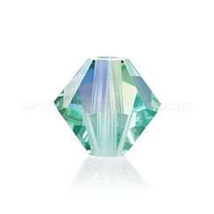 Preciosa&reg Crystal Beads, Czech Crystal, Bicone(451 69 302 Rondelle), 50005 200 Caribbean Sea AB, 3mm, Hole: 0.8mm